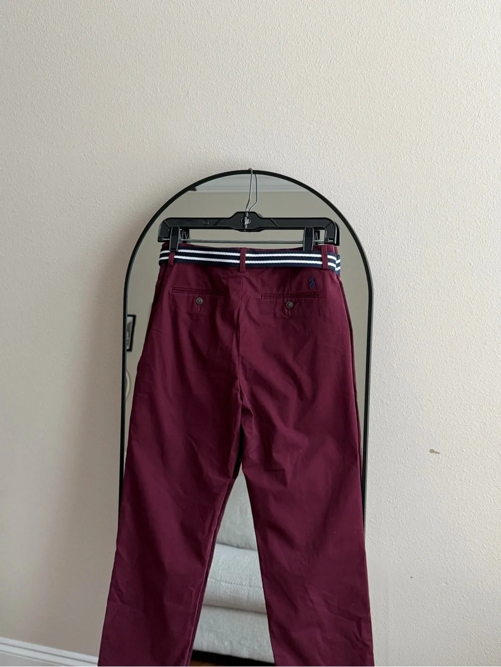 Polo Ralph Lauren Boys Size 18 Burgundy Chino Pants NWT Belted